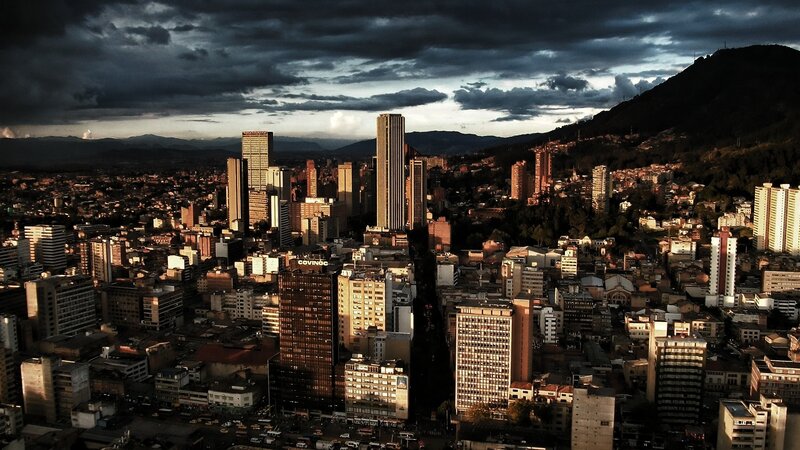 Cityscape at Dusk — Gray, Dramatic, Sunset, Photograph