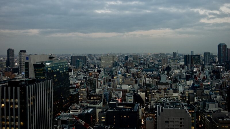 Cityscape at Dusk — Gray, Dramatic
