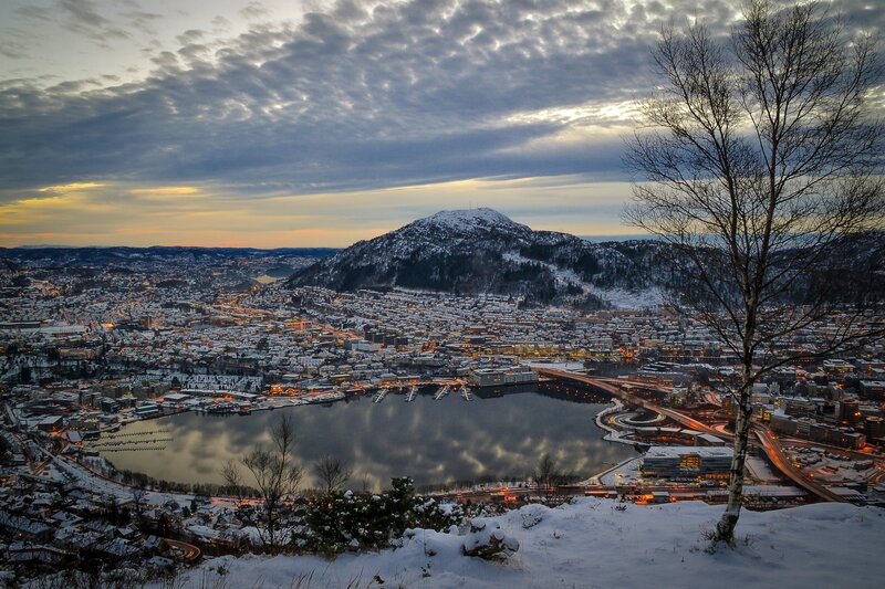 Cityscape at Dusk — Gray, Dramatic, Winter
