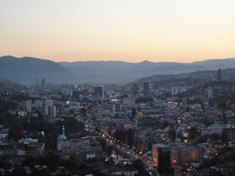 Cityscape at Dusk — Orange, Calm, Sunset