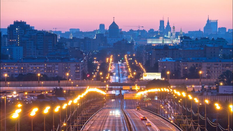 Cityscape at Dusk — Pink, Serene