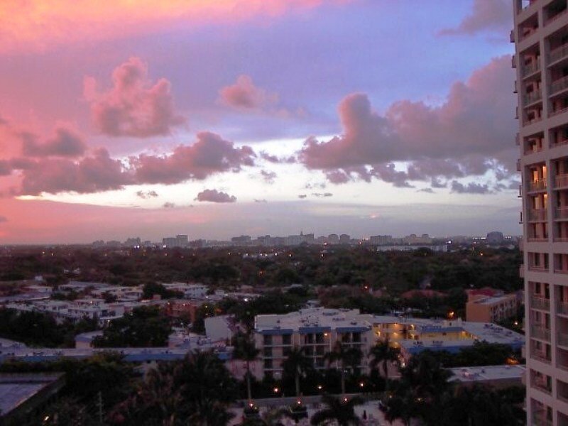 Cityscape at Dusk — Pink