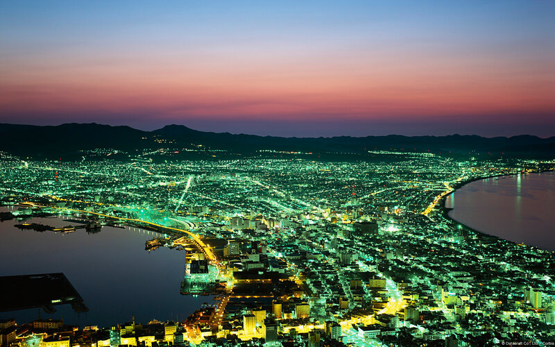 Cityscape at Dusk — Purple, Serene, Night