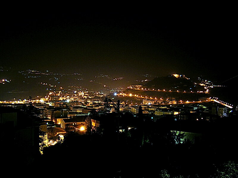 Cityscape at Night — Black, Calm, Photograph