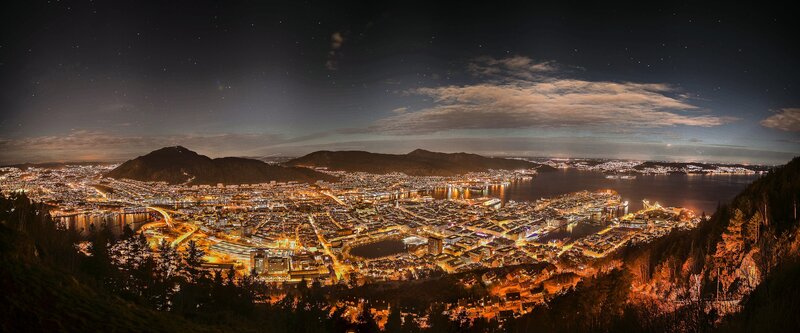 Cityscape at Night — Black, Serene