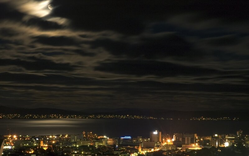 Cityscape at Night — Black