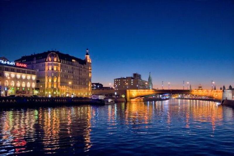 Cityscape at Night — Blue, Calm