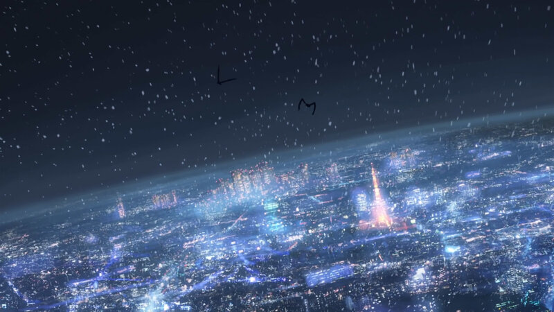 Cityscape at Night — Blue, Dramatic, Anime, Snow, Skyscraper