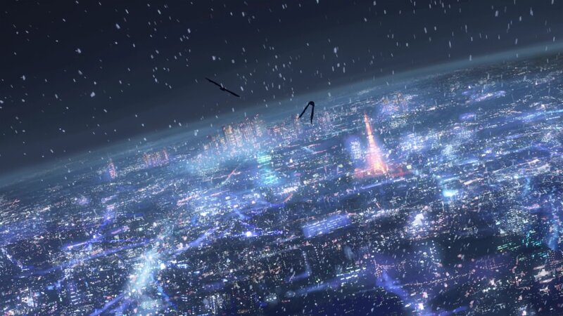 Cityscape at Night — Blue, Dramatic, Anime, Snow