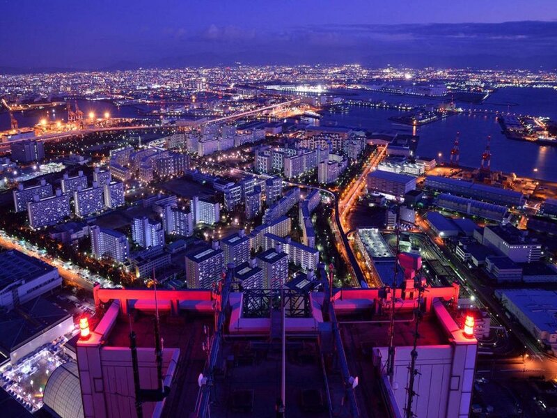 Cityscape at Night — Blue, Dramatic, Photograph, Buildings, Roads, Harbor