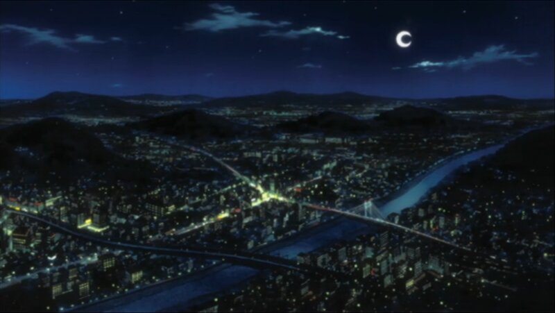 Cityscape at Night — Blue, Serene, Anime