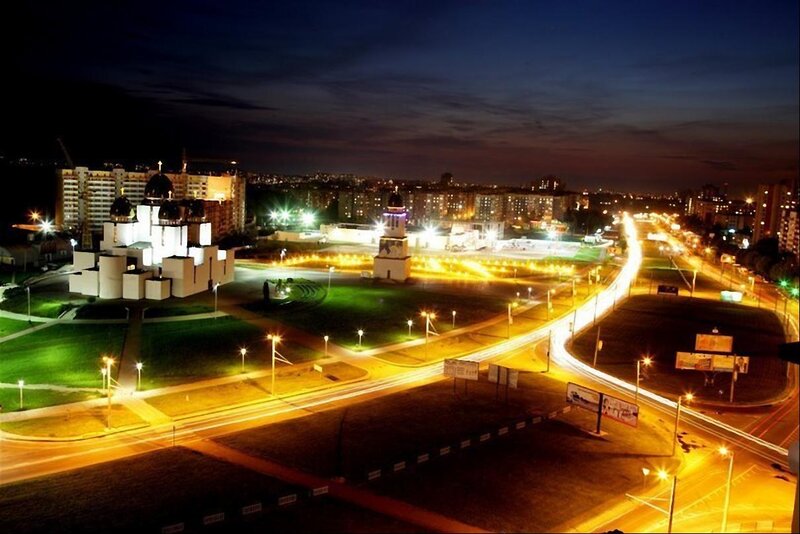 Cityscape at Night — Yellow, Calm, Photograph