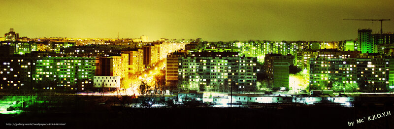 Cityscape at Night — Yellow, Dark