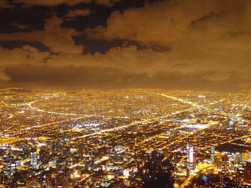 Cityscape at Night — Yellow, Dramatic, Photograph, Buildings, Streets