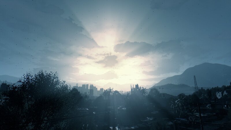 Cityscape at Sunrise — Blue, Serene, 3d Render