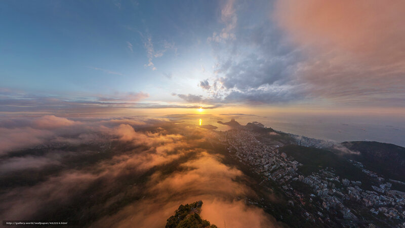 Cityscape at Sunrise — Blue, Serene