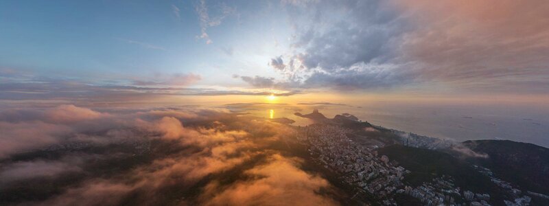 Cityscape at Sunrise — Orange, Serene