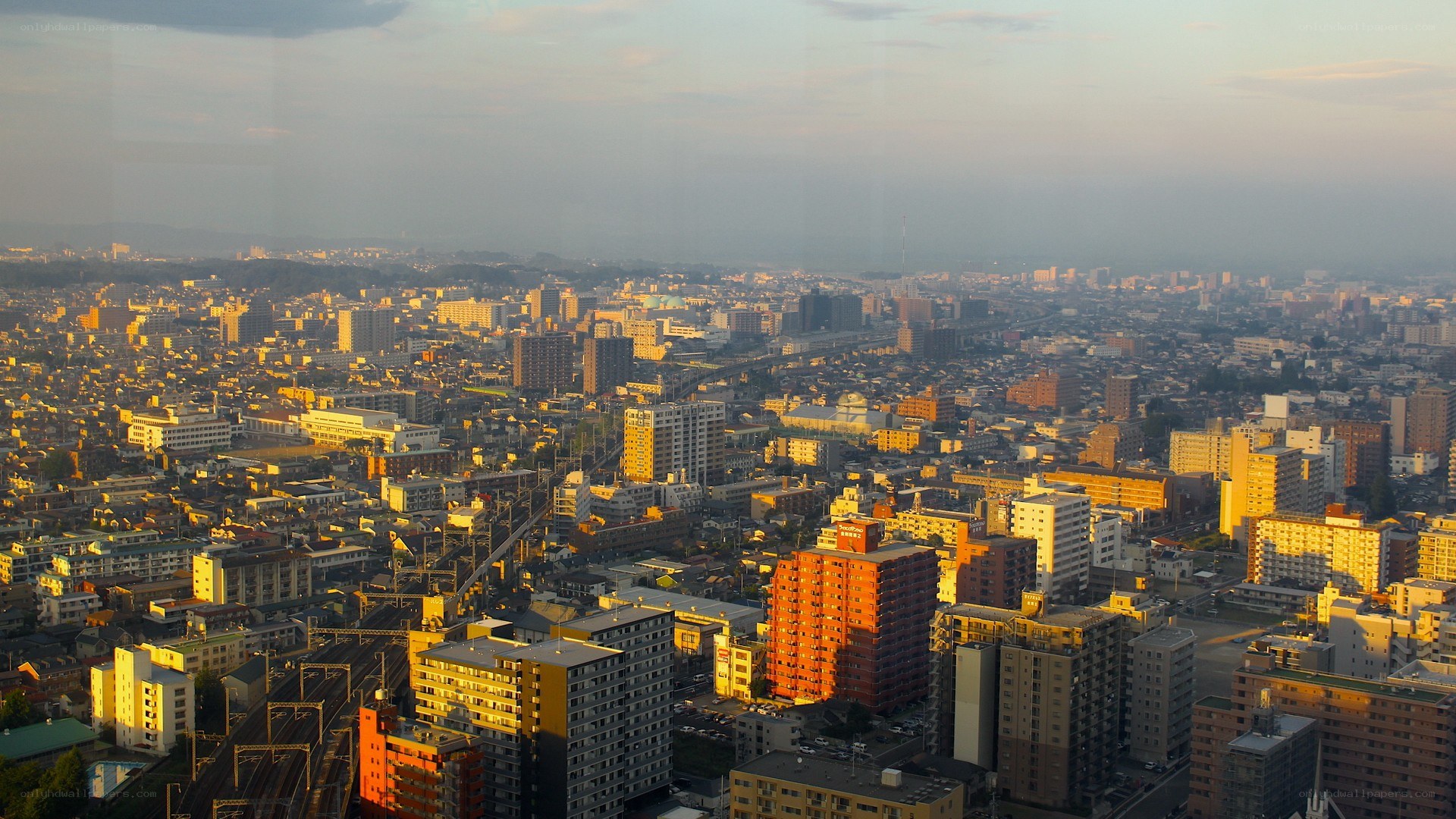 cityscape at sunset