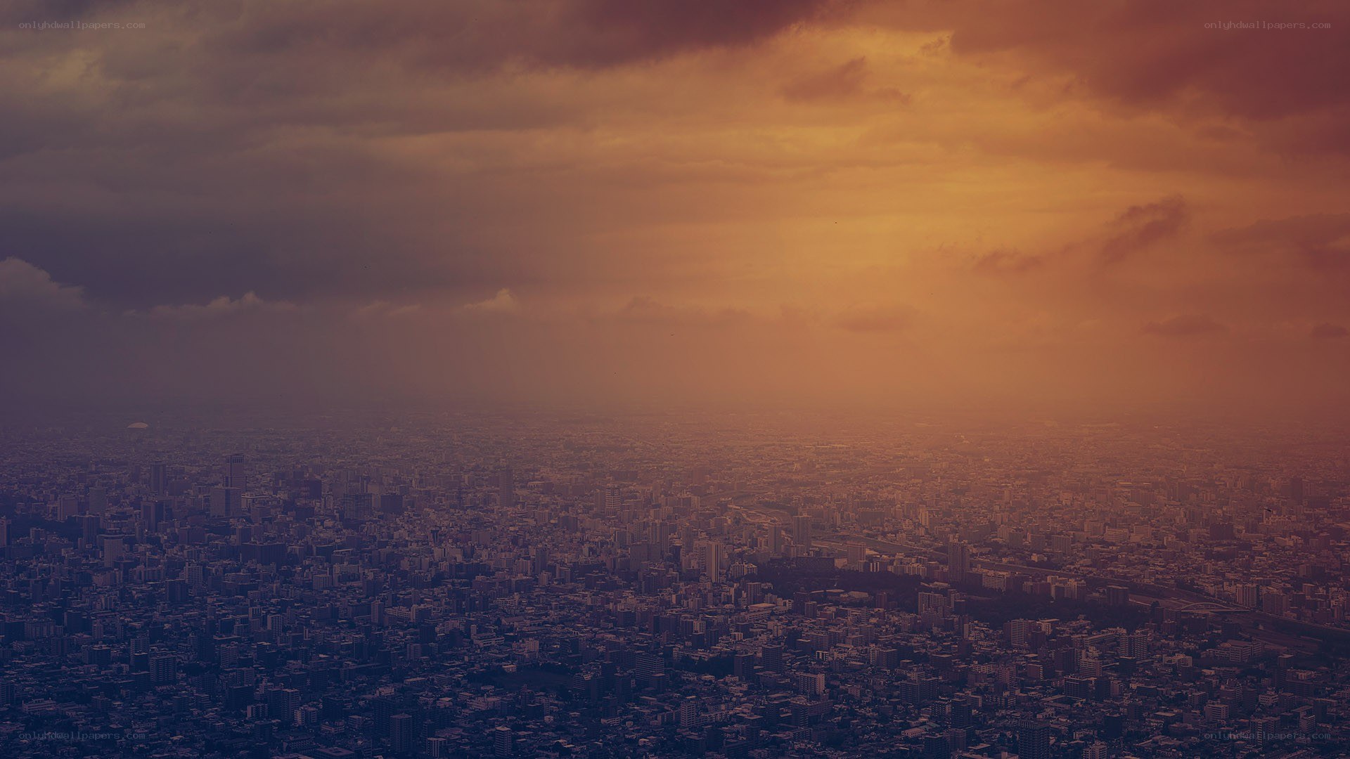 cityscape at sunset