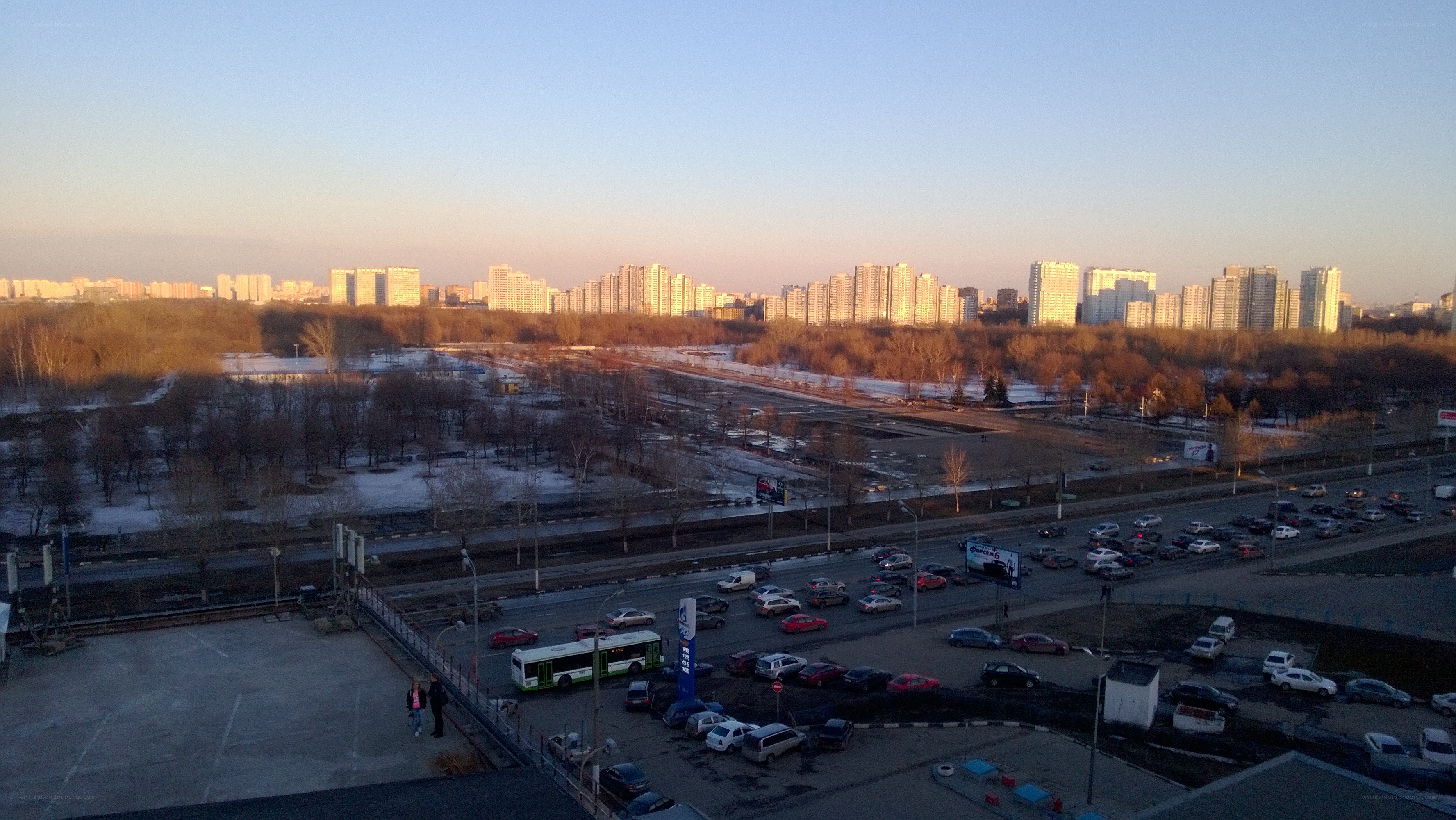 cityscape at sunset