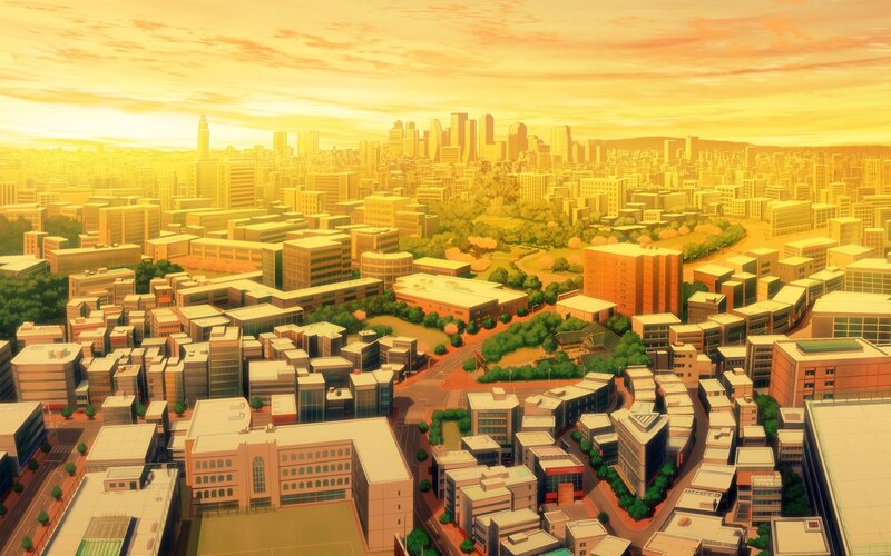 cityscape at sunset