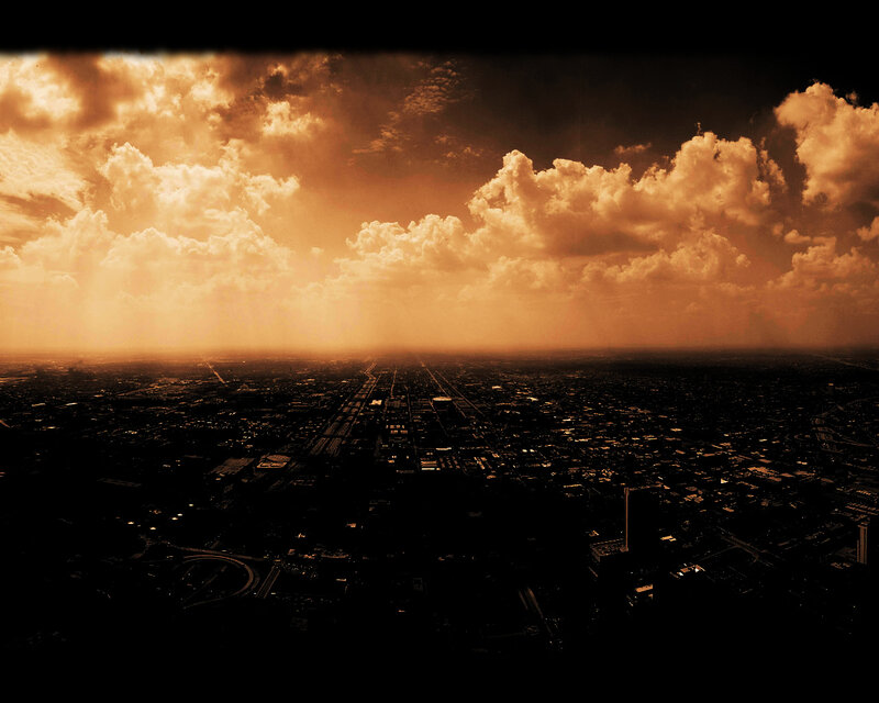 cityscape at sunset