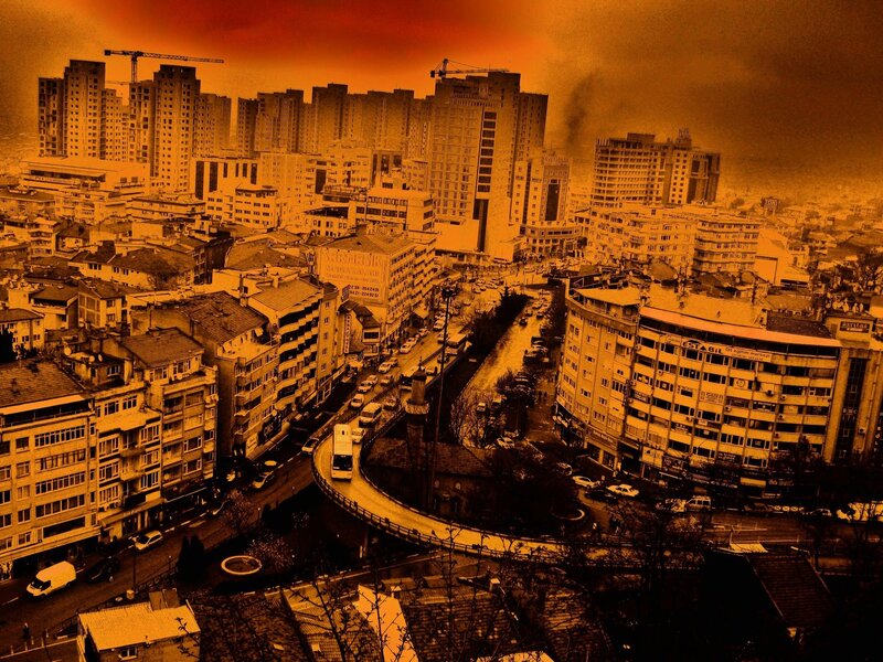 Cityscape at sunset
