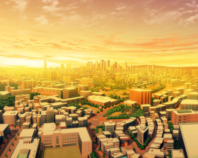 cityscape at sunset