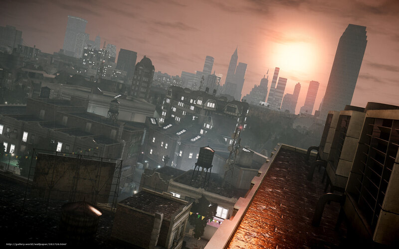 Cityscape at Sunset — Orange, Dramatic, 3d Render