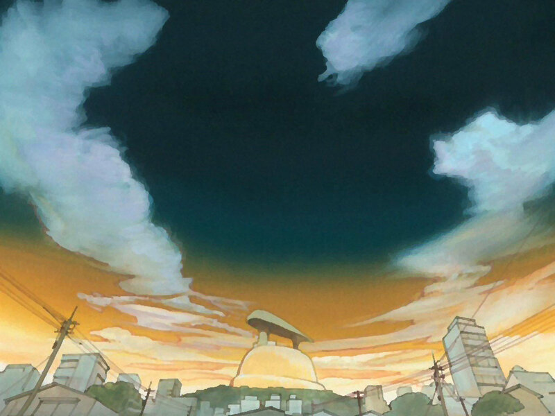 Cityscape at Sunset — Orange, Dramatic, Anime
