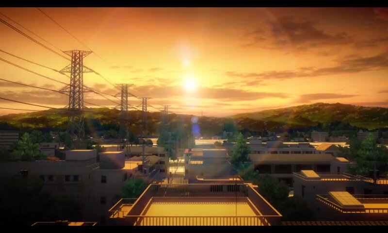 Cityscape at Sunset — Orange, Serene, Anime