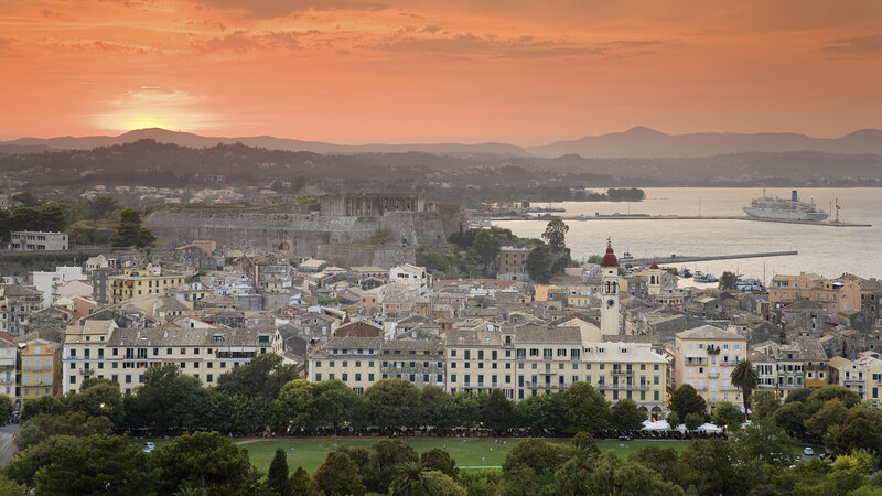 Cityscape at Sunset — Orange, Serene