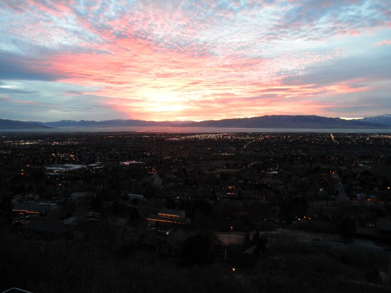 Cityscape at Sunset — Pink
