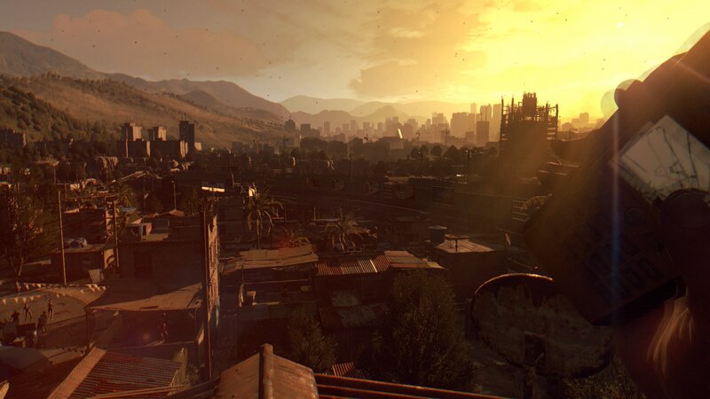 Cityscape at Sunset — Yellow, Dramatic, 3d Render