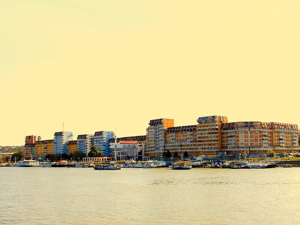 cityscape by the river