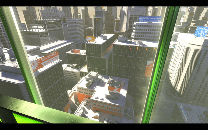 cityscape from high-rise window