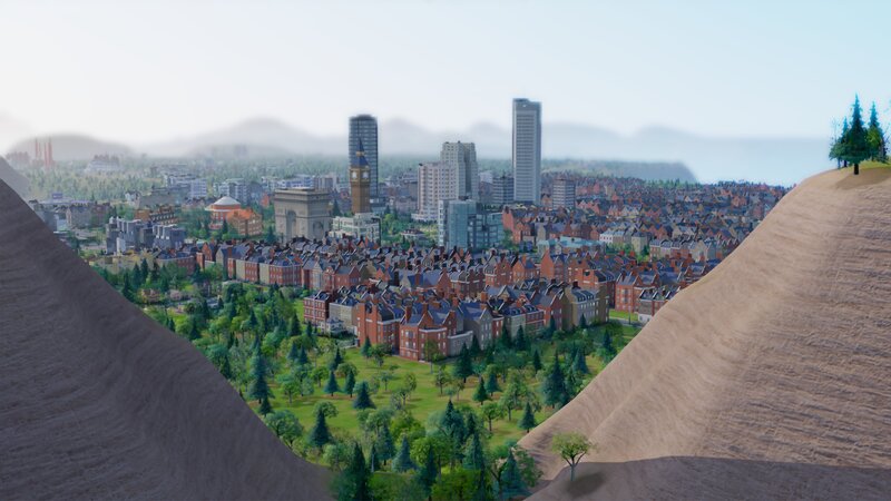 Cityscape from Hilltop — Green, Serene, Morning