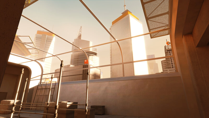cityscape from rooftop view