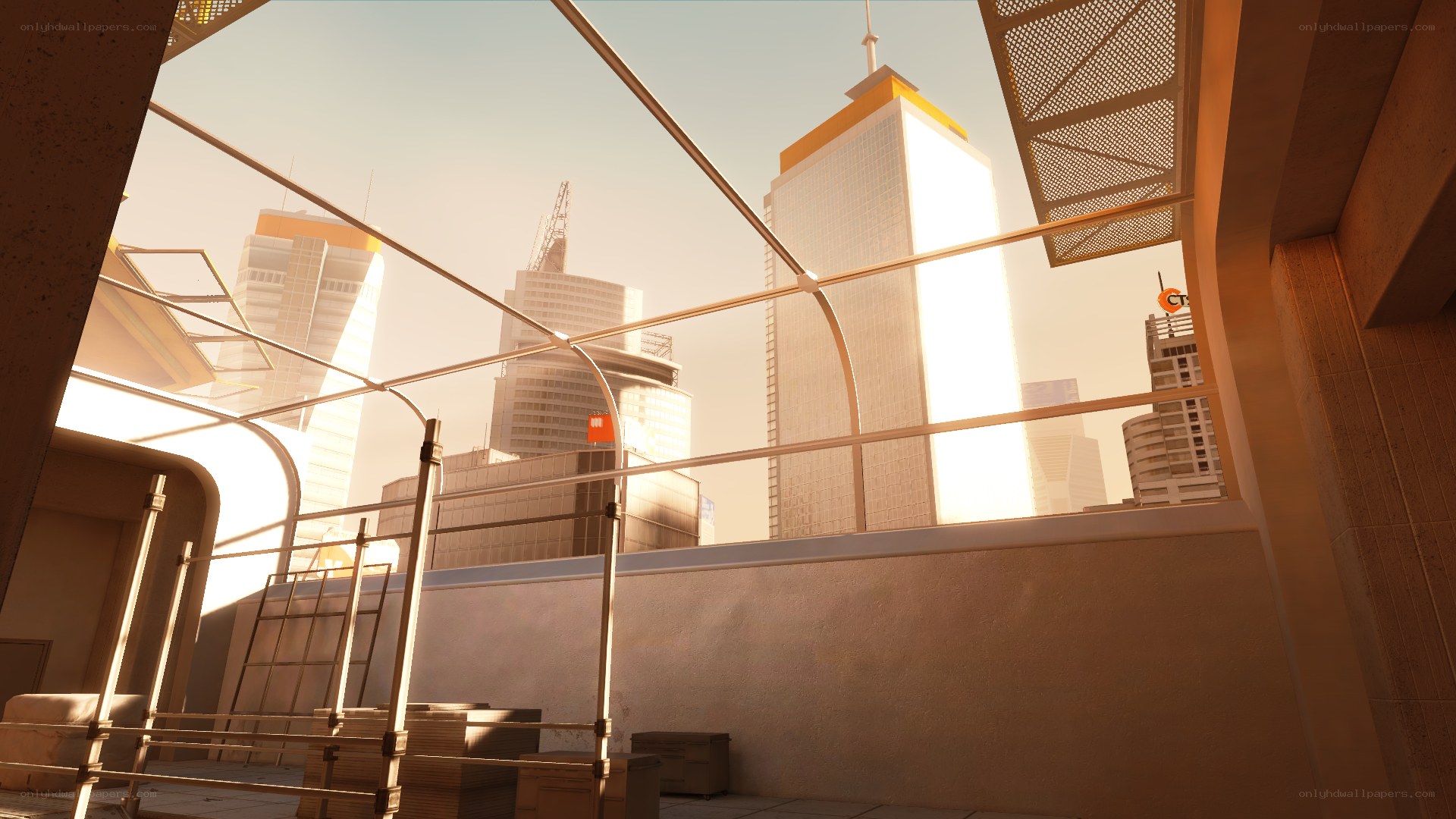 cityscape from rooftop view