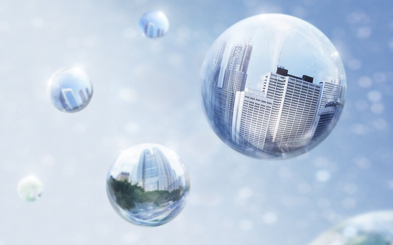 Cityscape in Bubbles