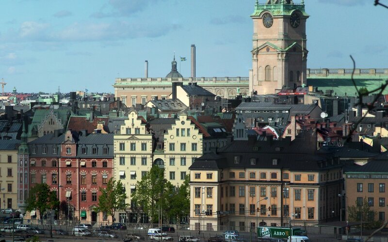 cityscape of stockholm with storkyrkan