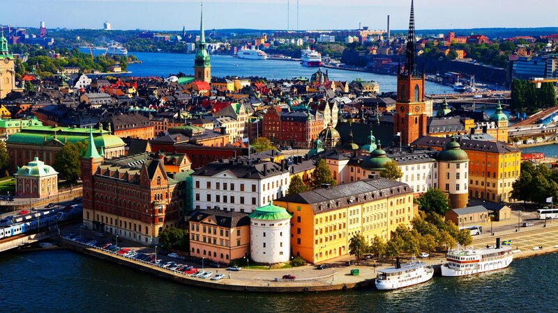 Cityscape of Stockholm — Yellow, Serene