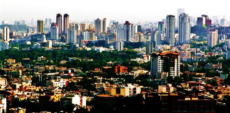 cityscape of tehran with high-rises