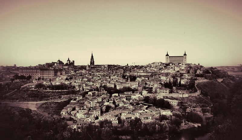 Cityscape of Toledo — Sepia