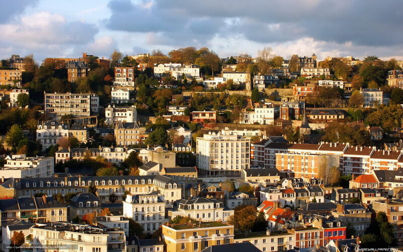 Cityscape on a Hillside — White