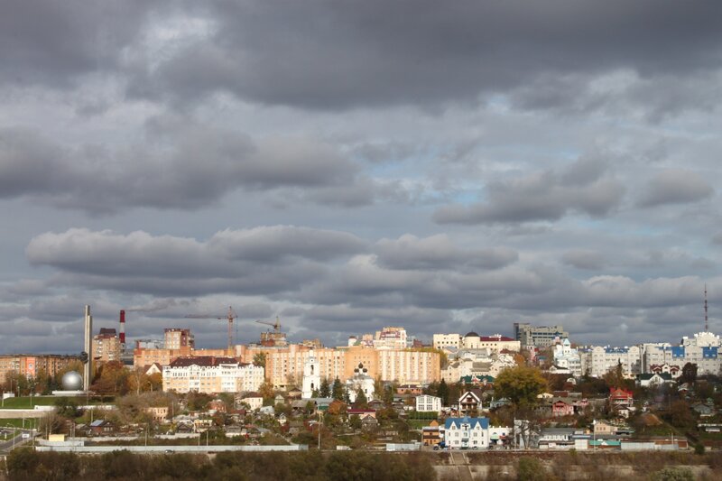 Cityscape under Cloudy Sky — Gray, Overcast