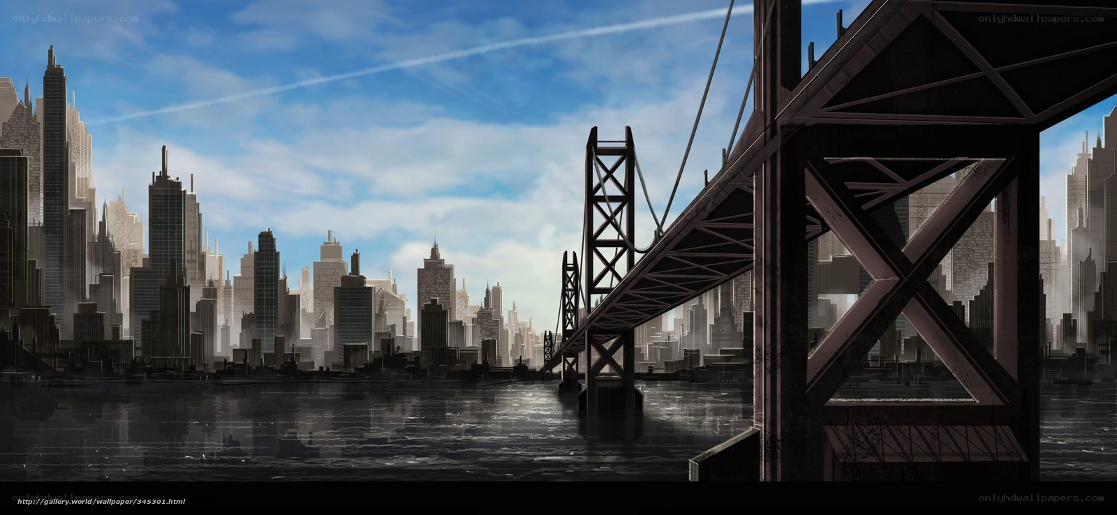 Cityscape with bridge