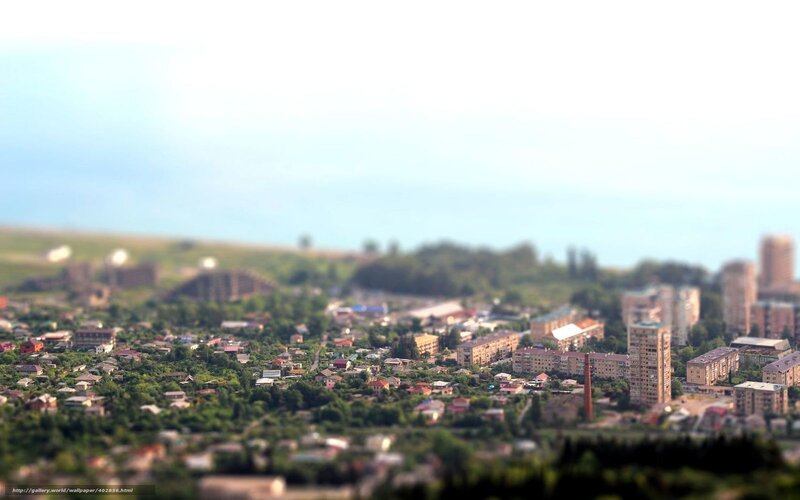Cityscape with Buildings — Green