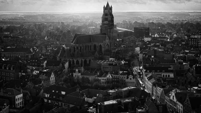 Cityscape with Cathedral — Black