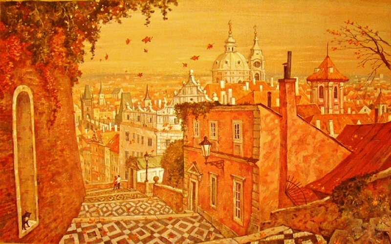 Cityscape with Cathedral — Orange
